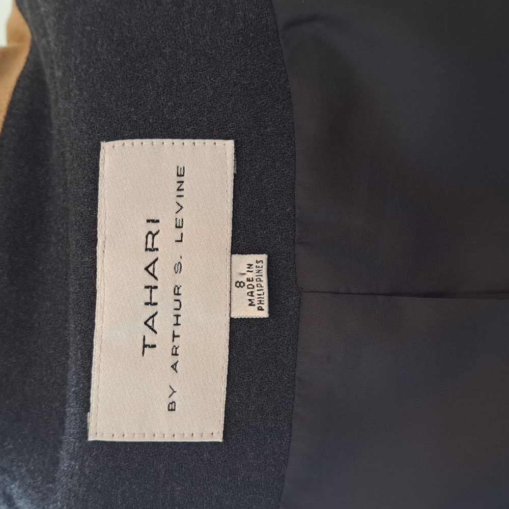 Tahari By Arthur S. Levine Womens Camel/Grey Dress/Preppy Cardigan Blazer 8 - Picture 6 of 8
